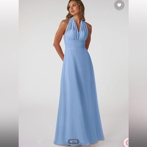 Light blue braid maid dress with adjustable top.